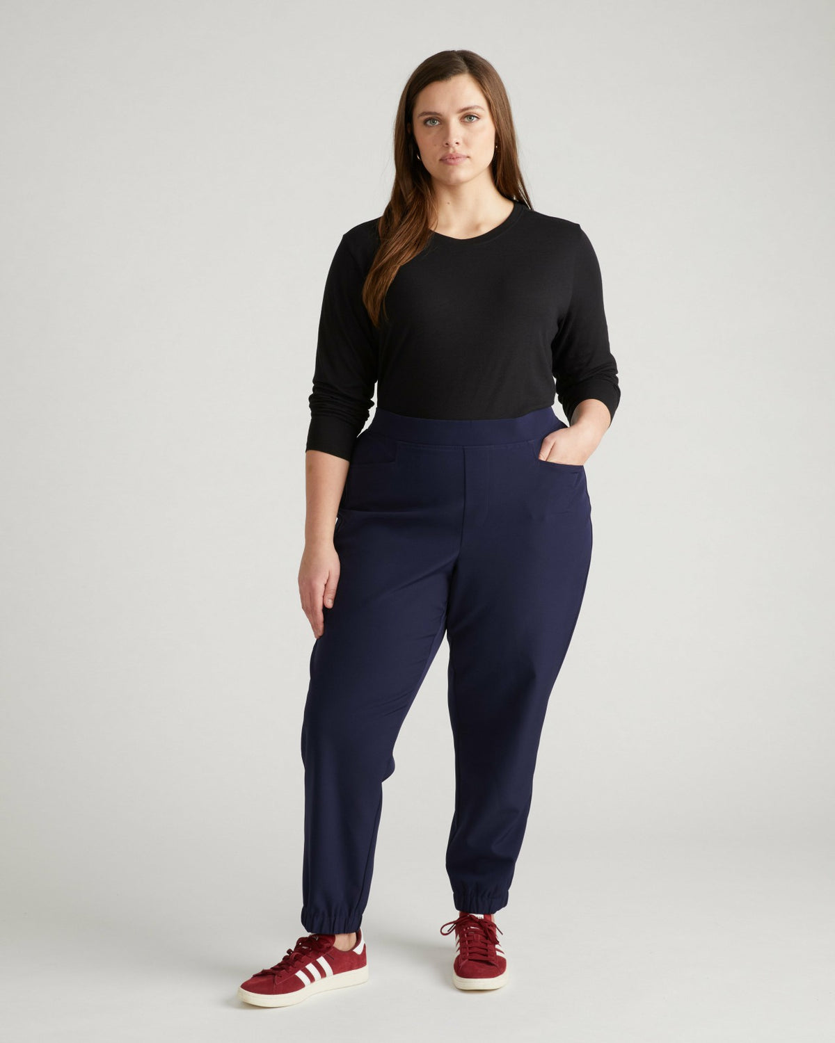 Light-As-Air Long Sleeve Crew Neck Tee - Black | Universal Standard