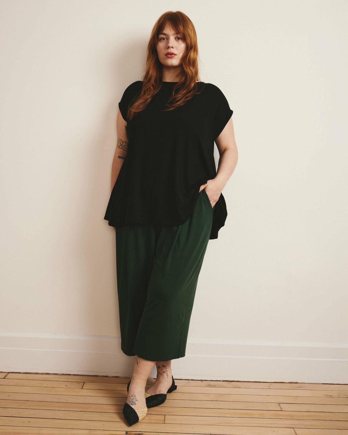 Heatwave Divine Jersey Flared Top - Black | Universal Standard