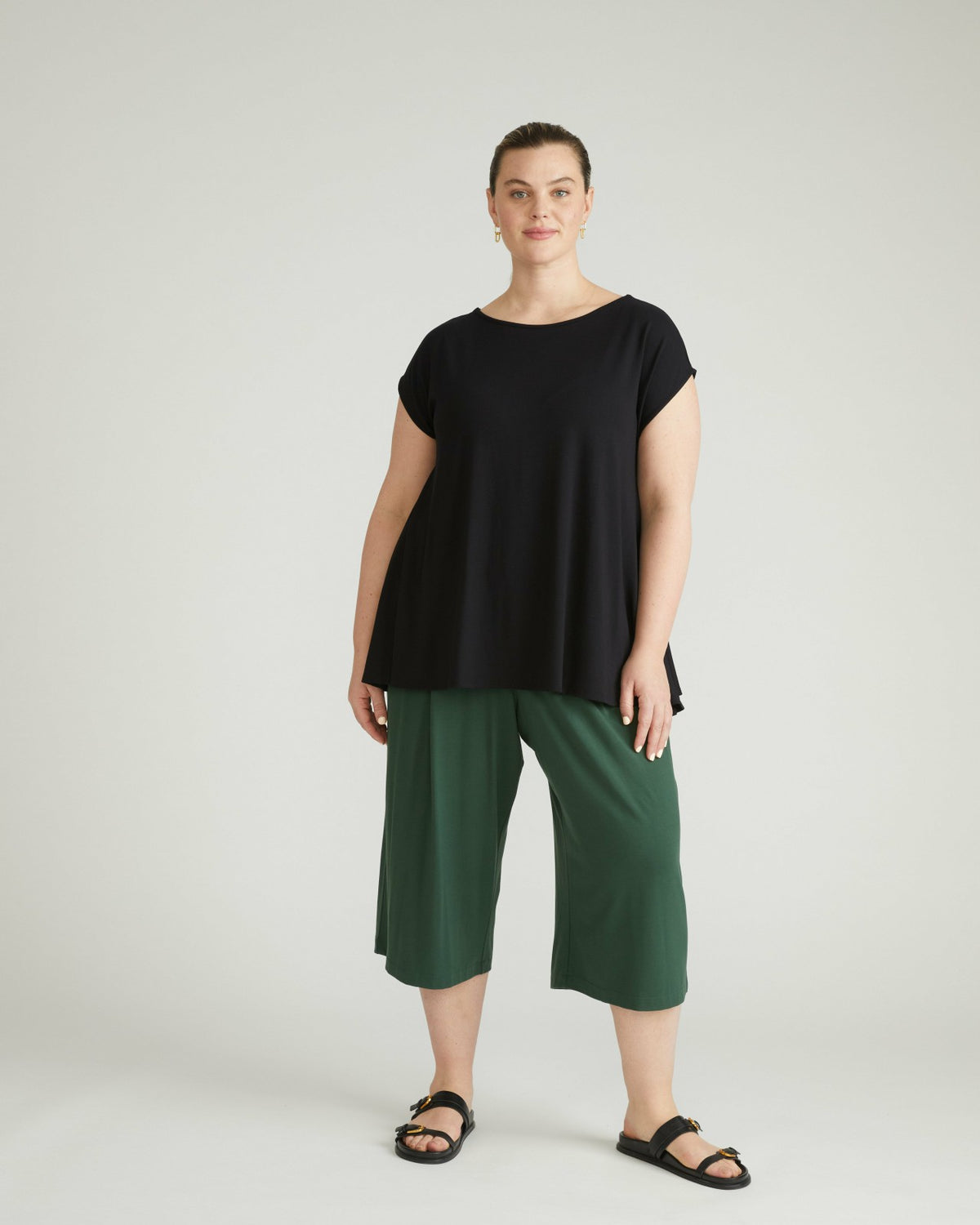 Heatwave Divine Jersey Flared Top - Black | Universal Standard