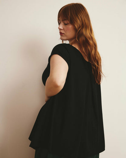 Heatwave Divine Jersey Flared Top - Black | Universal Standard