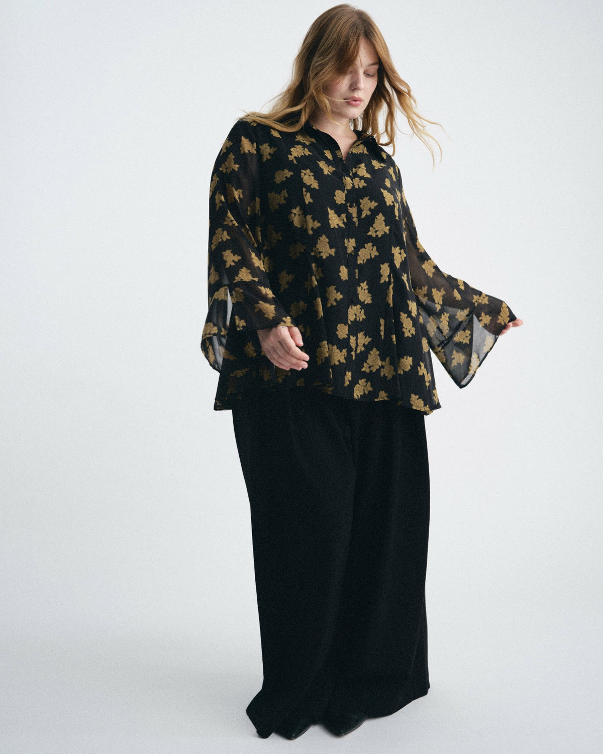 Evie Chiffon Blouse - Gold Heirloom Print | Universal Standard