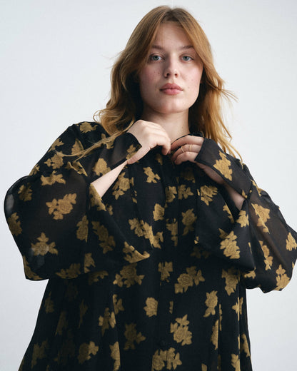 Evie Chiffon Blouse - Gold Heirloom Print | Universal Standard