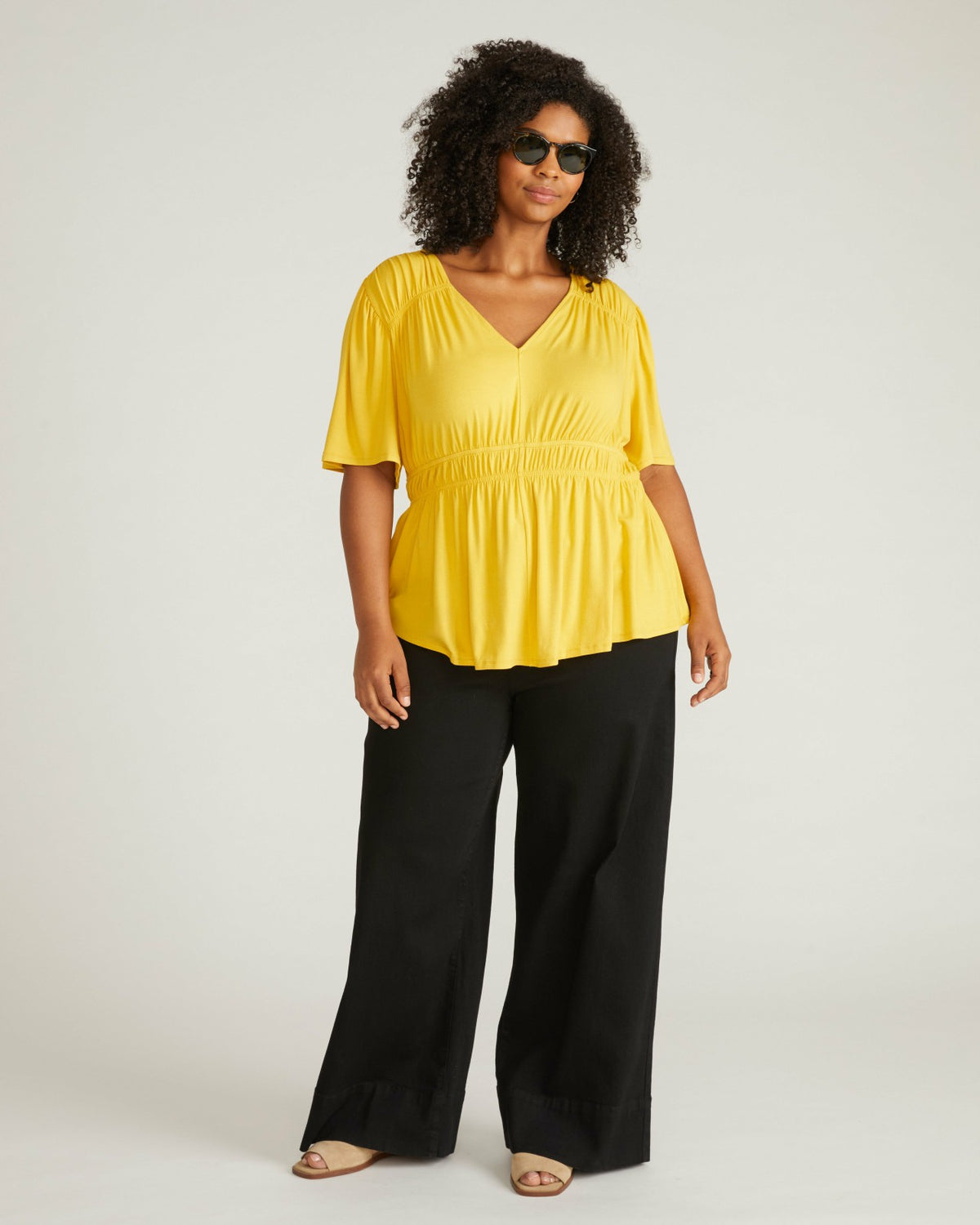 Flora Liquid Jersey Top - Golden Hour | Universal Standard