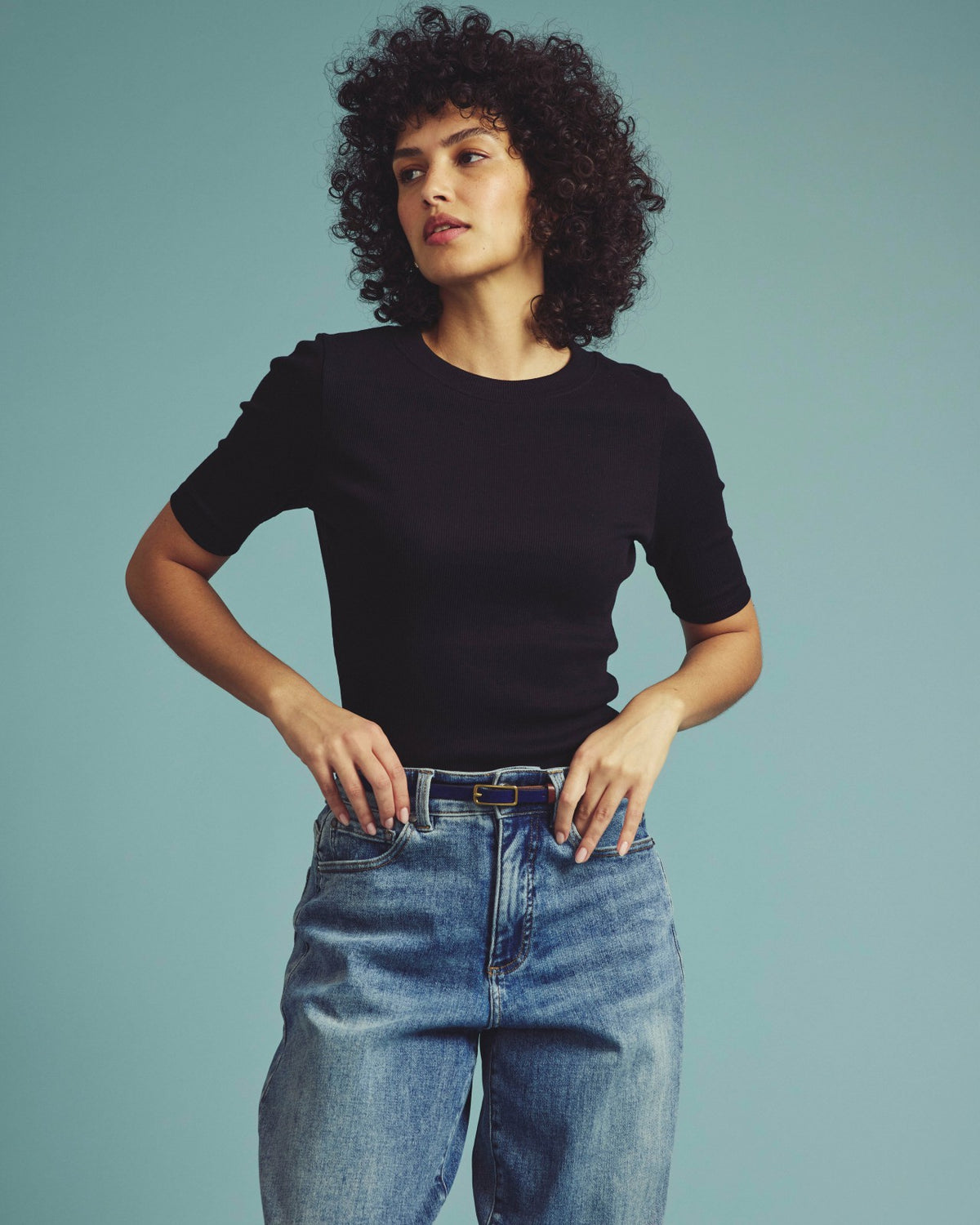 Classic Ribbed Tee - Black | Universal Standard