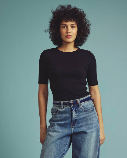 Classic Ribbed Tee - Black | Universal Standard