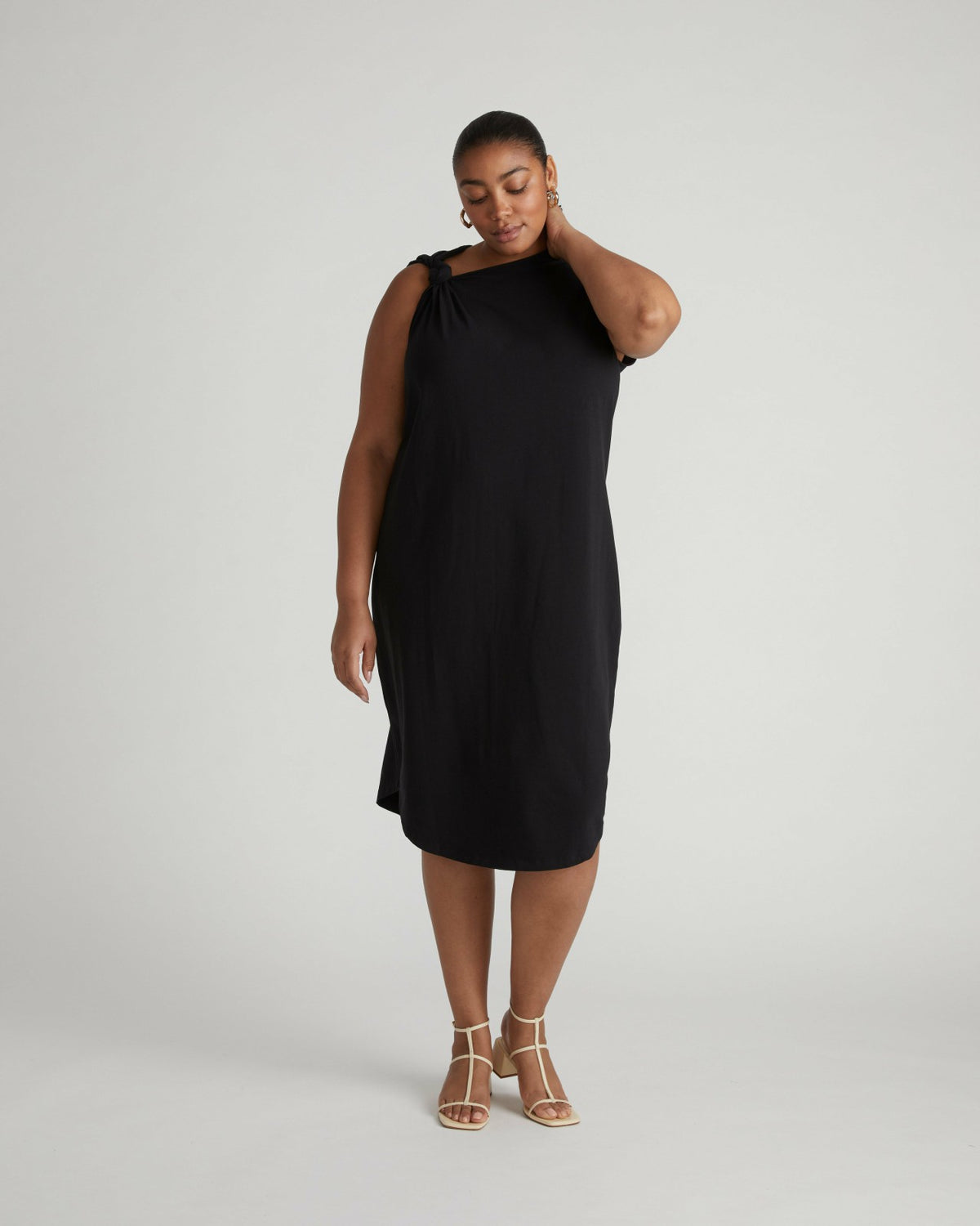Shoulder Knot Dress - Black | Universal Standard