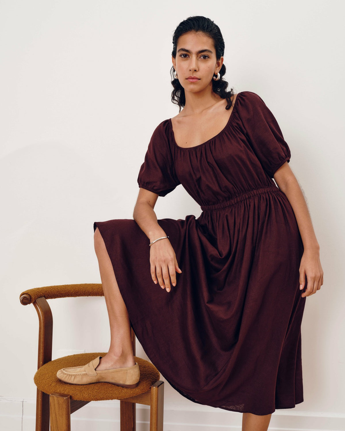 Andrea Linen Blend Dress - Brulee | Universal Standard
