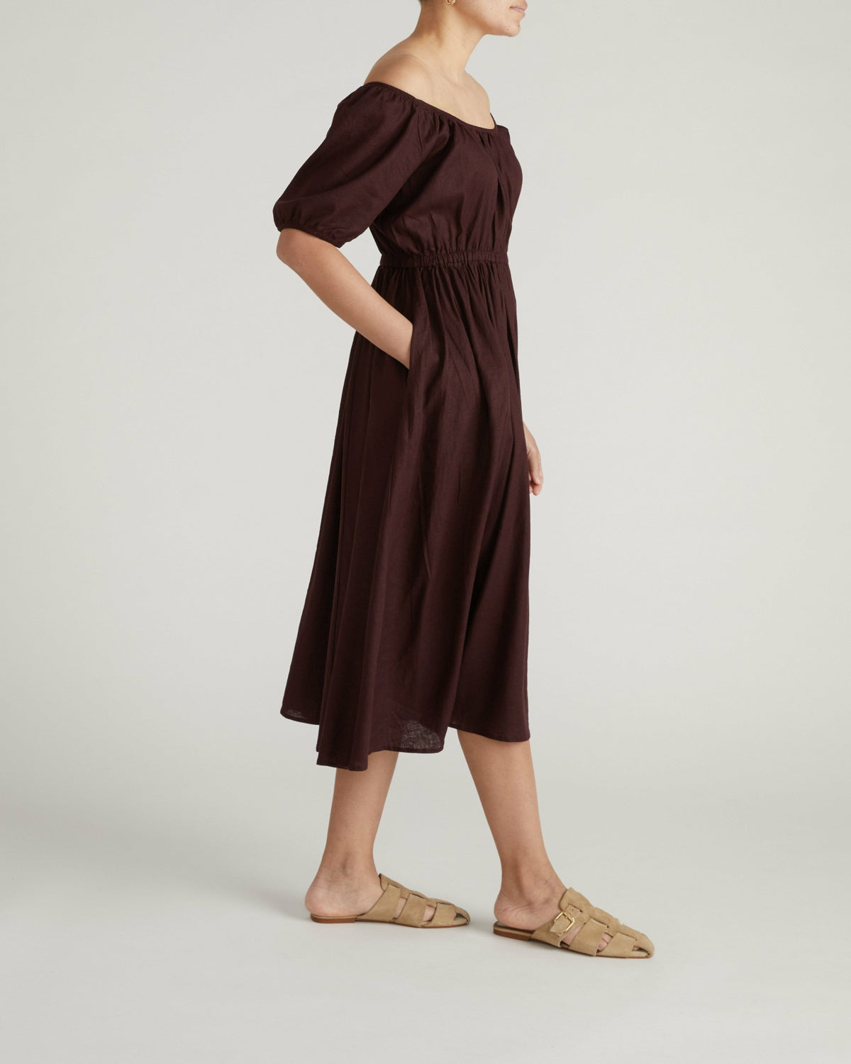 Andrea Linen Blend Dress - Brulee | Universal Standard