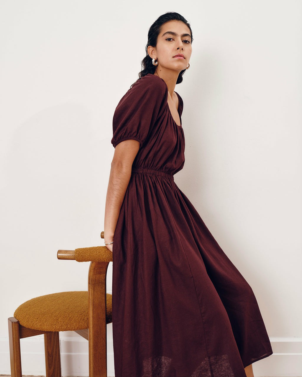 Andrea Linen Blend Dress - Brulee | Universal Standard