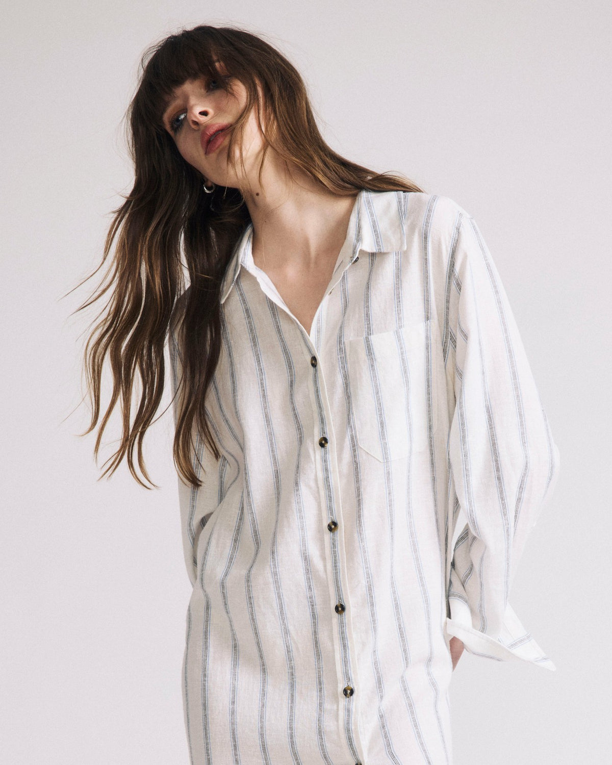 Odeon Linen Blend Shirtdress - Mayfair Stripe | Universal Standard