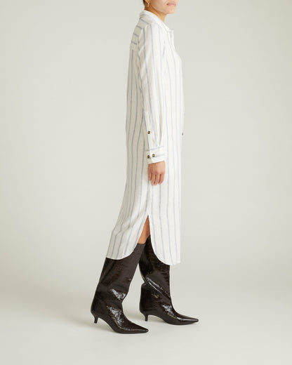 Odeon Linen Blend Shirtdress - Mayfair Stripe | Universal Standard