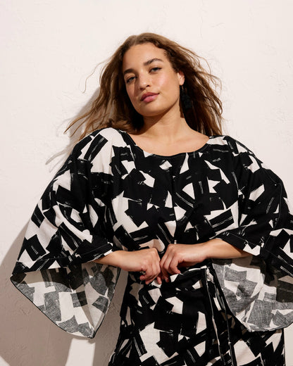 Lio Linen Blend Dress - Santiago Print | Universal Standard