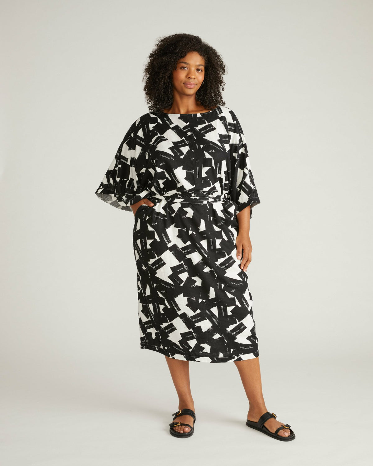 Lio Linen Blend Dress - Santiago Print | Universal Standard