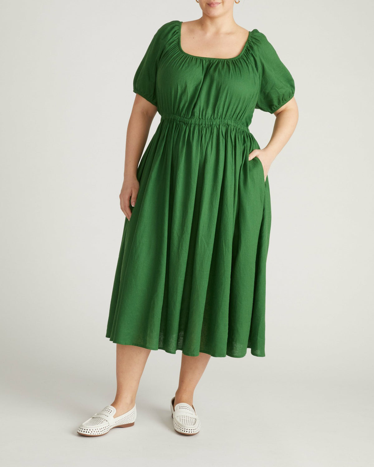 Andrea Linen Blend Dress - Jardin | Universal Standard