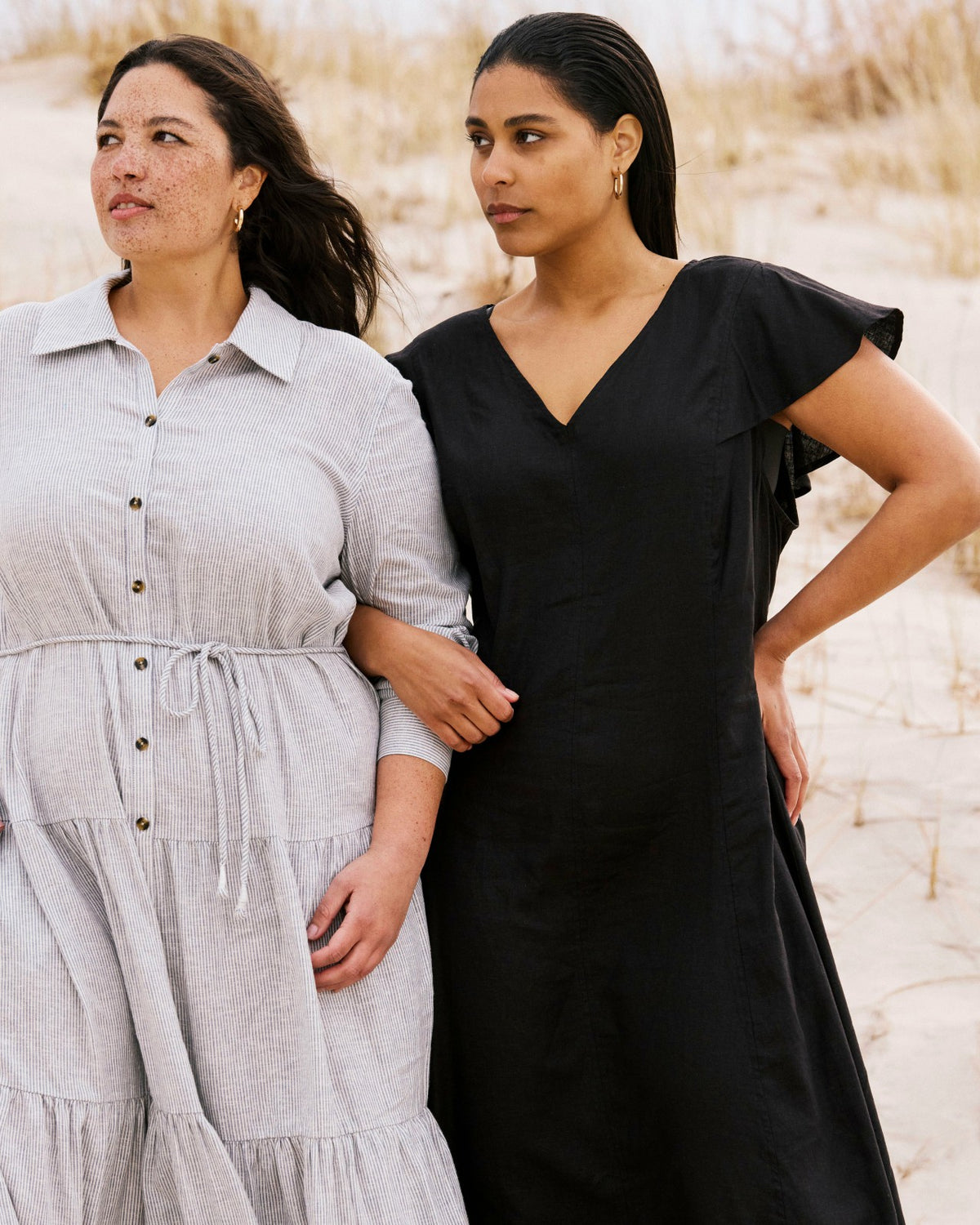 Alix Linen Blend Shirtdress - Beach Stripe | Universal Standard