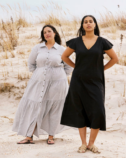 Alix Linen Blend Shirtdress - Beach Stripe | Universal Standard