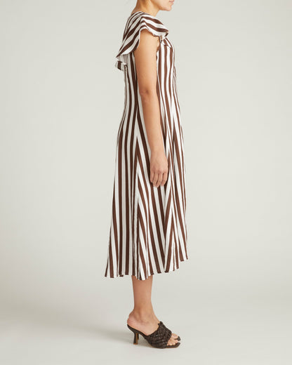 Victoria Linen Blend Dress - Peppercorn Stripe | Universal Standard