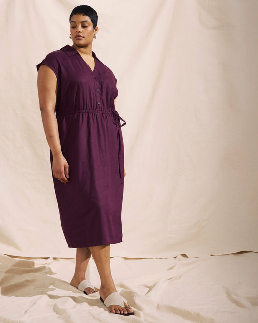 Laurel Linen Blend Dress - Acai | Universal Standard
