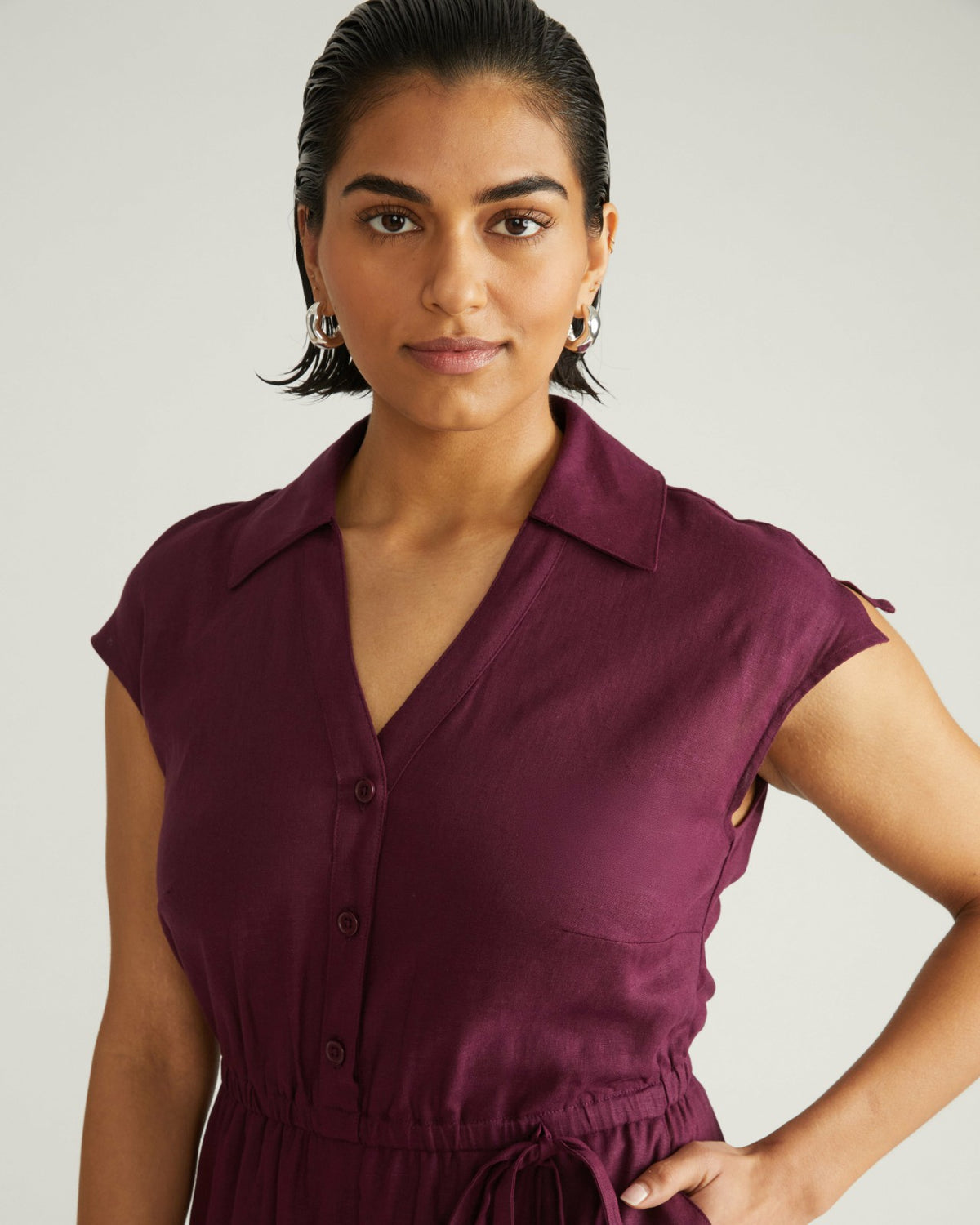 Laurel Linen Blend Dress - Acai | Universal Standard