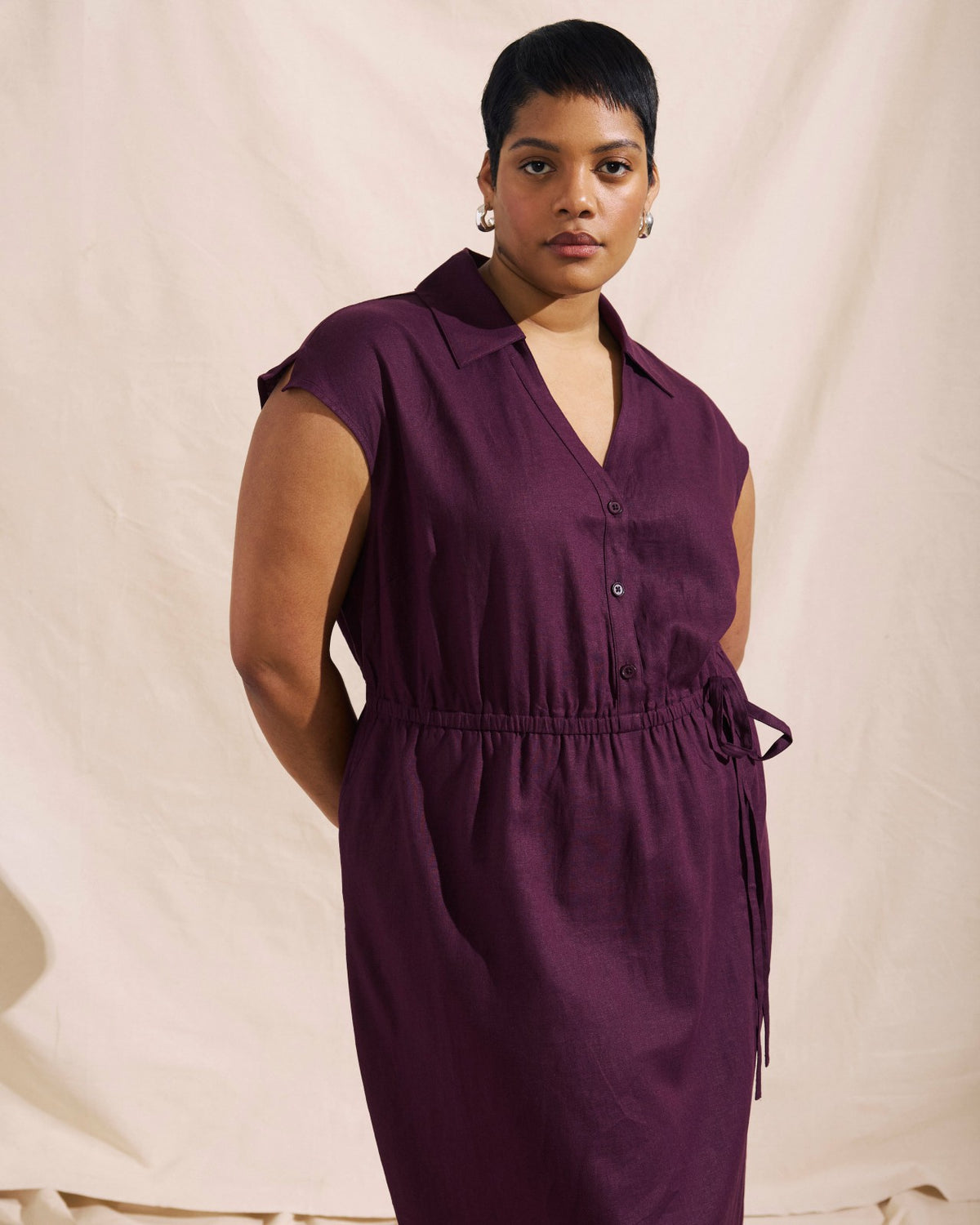 Laurel Linen Blend Dress - Acai | Universal Standard