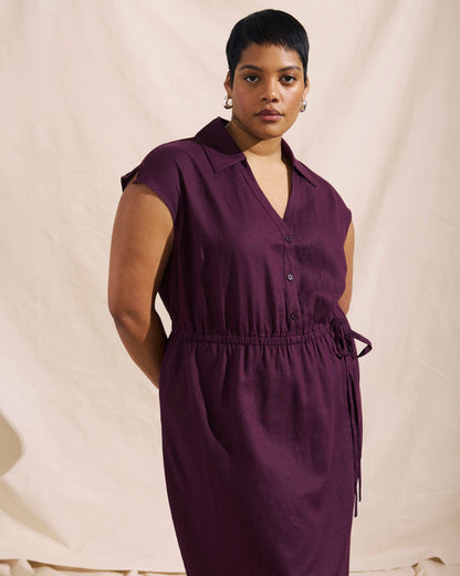 Laurel Linen Blend Dress - Acai | Universal Standard