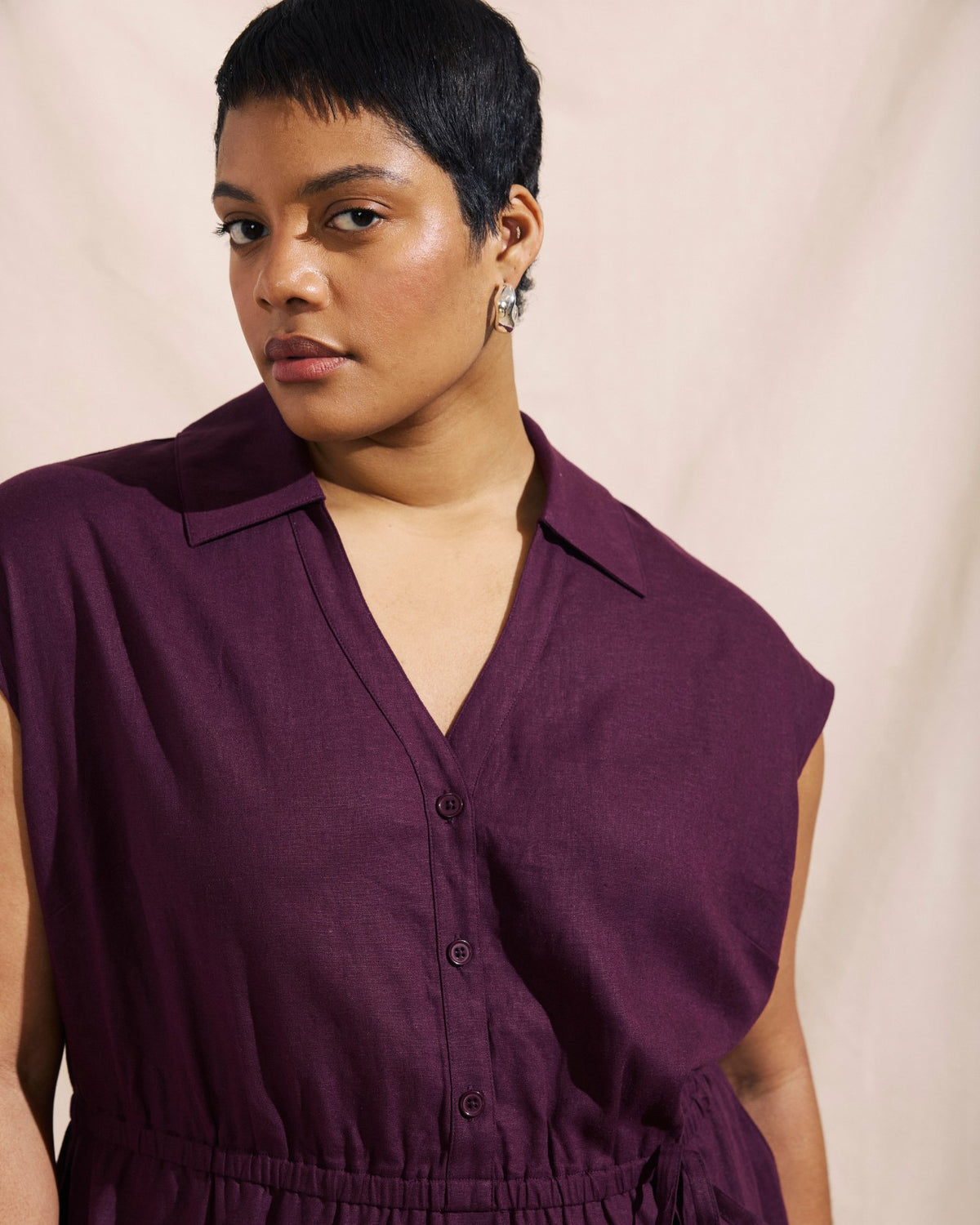 Laurel Linen Blend Dress - Acai | Universal Standard