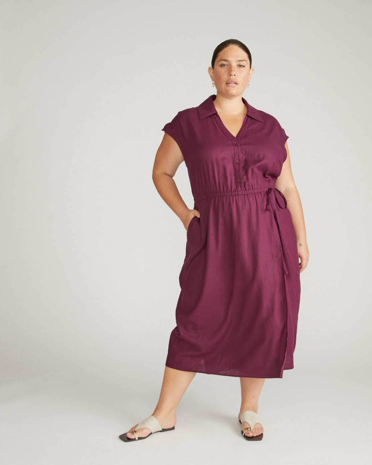 Laurel Linen Blend Dress - Acai | Universal Standard