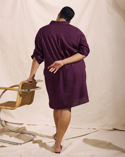 Linen Blend Rubicon Shirtdress - Acai | Universal Standard