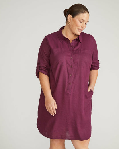 Linen Blend Rubicon Shirtdress - Acai | Universal Standard