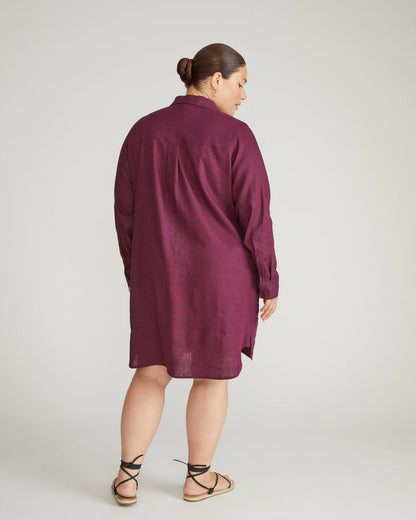 Linen Blend Rubicon Shirtdress - Acai | Universal Standard