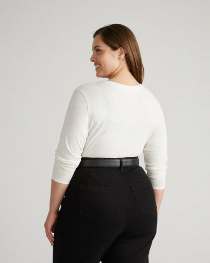Light-As-Air Long Sleeve V Neck Tee - Vapor | Universal Standard