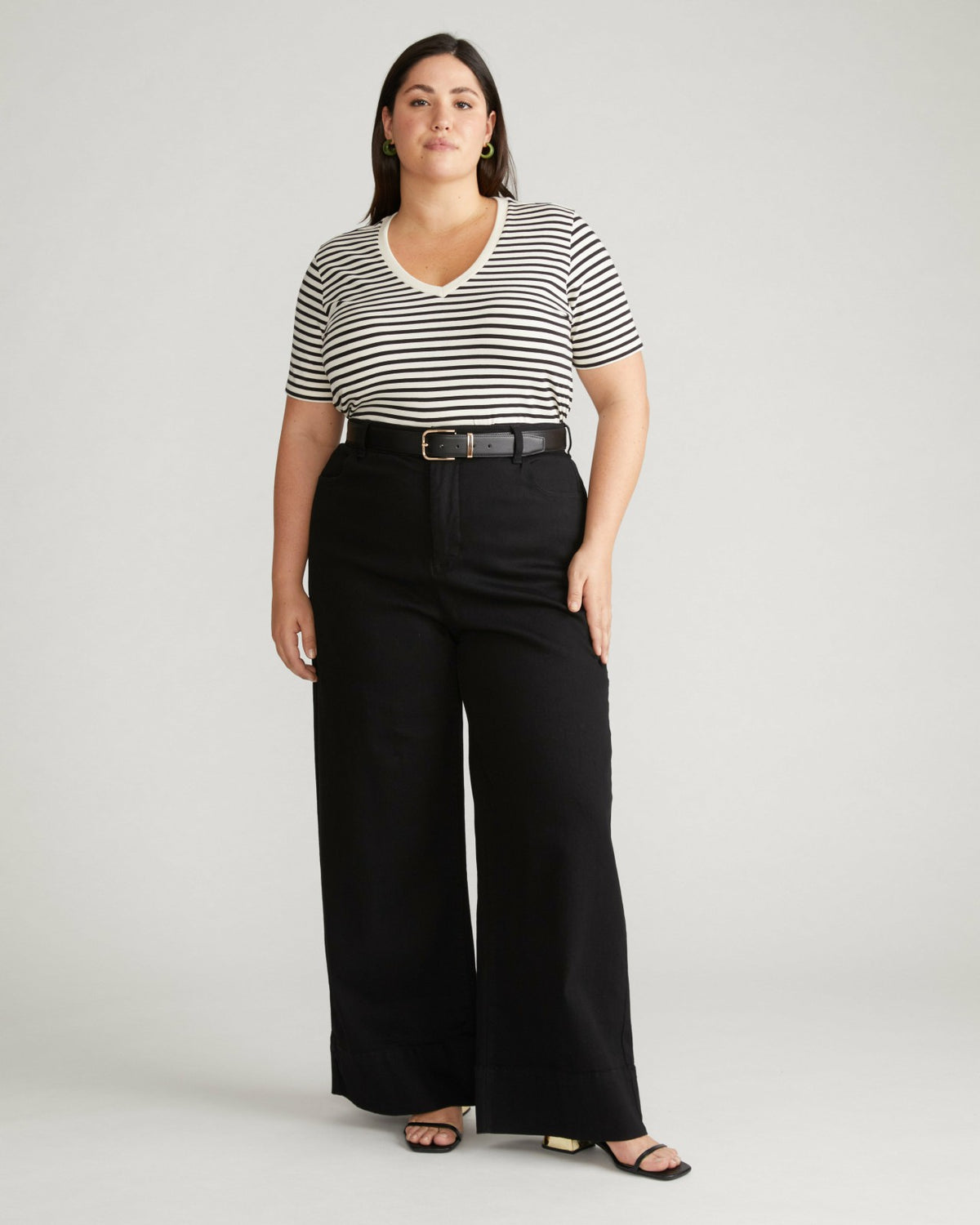 V Rex - Ecru/Black Stripe | Universal Standard