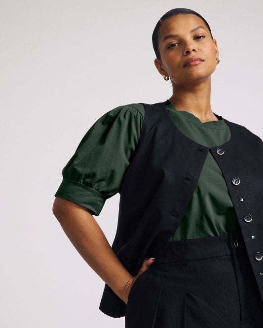 Pouf Sleeve Tee - Forest Green | Universal Standard