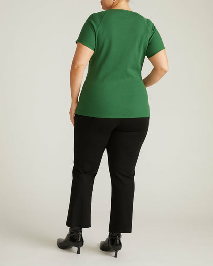 Carey Ribbed Sweetheart Tee - Green Park | Universal Standard