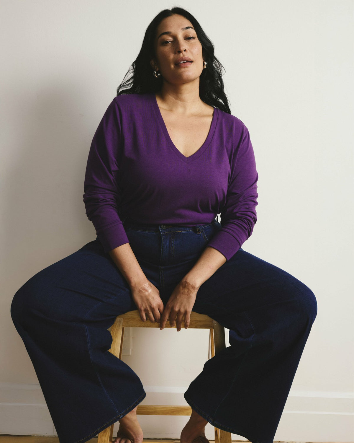 Long Sleeve V Rex - Grape | Universal Standard