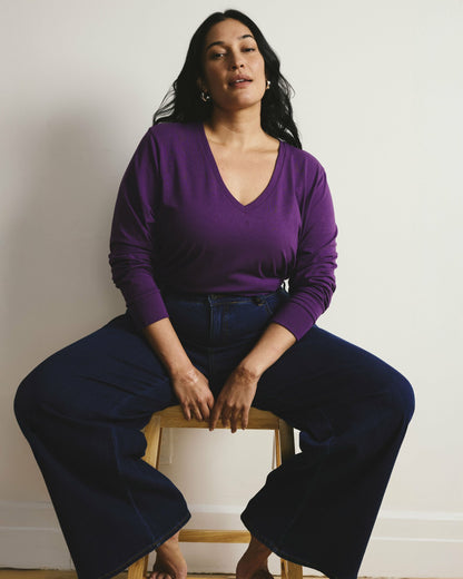 Long Sleeve V Rex - Grape | Universal Standard