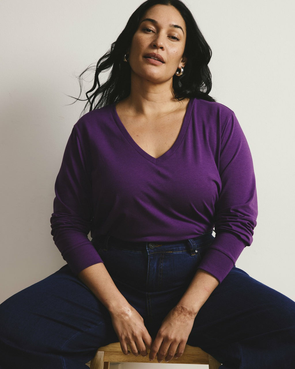 Long Sleeve V Rex - Grape | Universal Standard