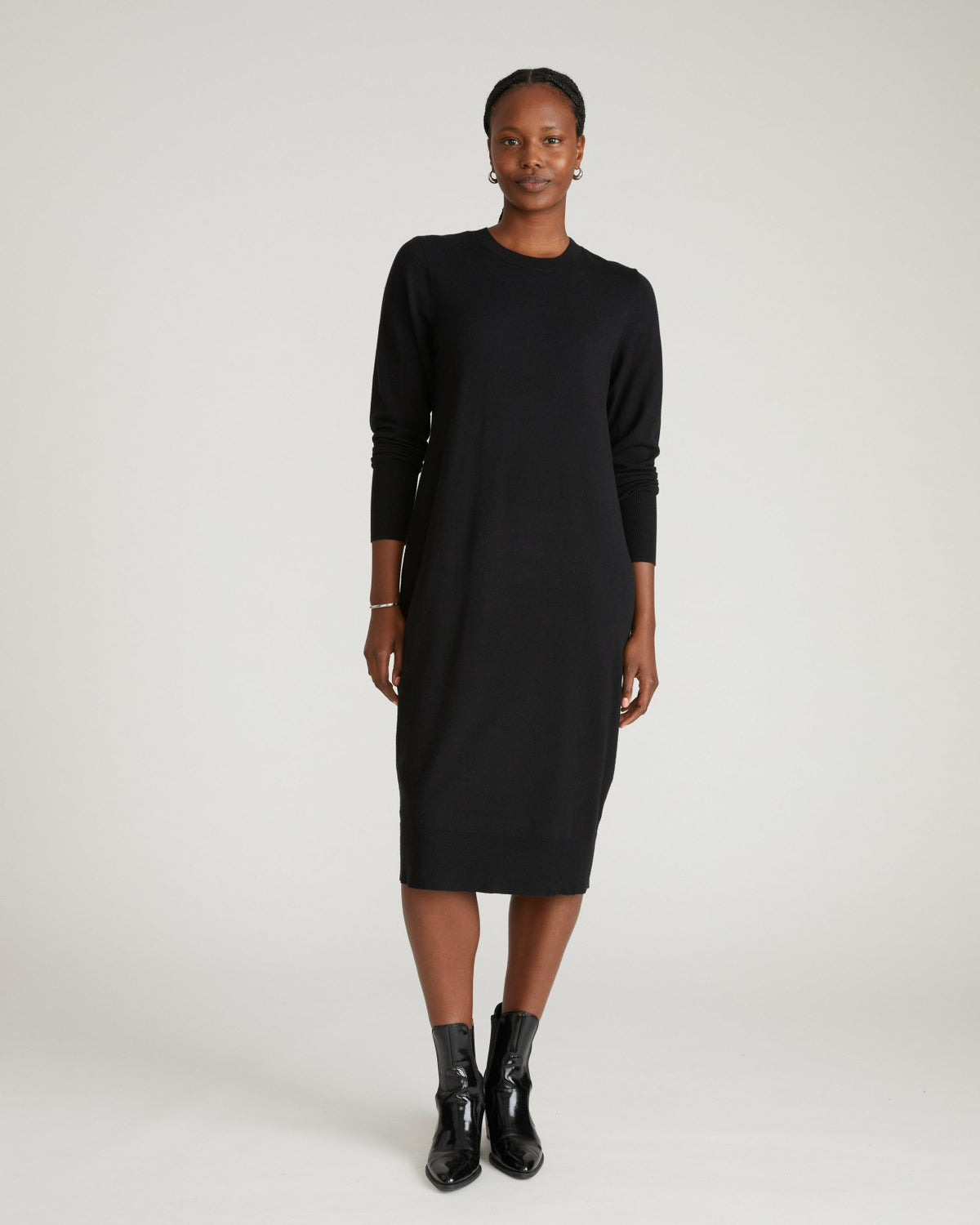 Savvy Fine Knit Everyday Sweater Dress - Black | Universal Standard