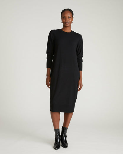 Savvy Fine Knit Everyday Sweater Dress - Black | Universal Standard