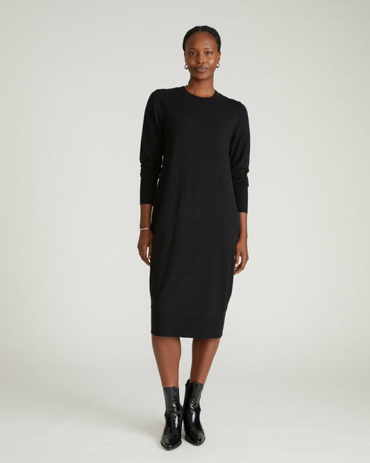 Savvy Fine Knit Everyday Sweater Dress - Black | Universal Standard