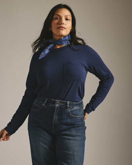 Long Sleeve Garcon Tee - Classic Navy | Universal Standard