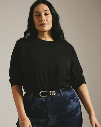 Long Sleeve Garcon Tee - Black | Universal Standard