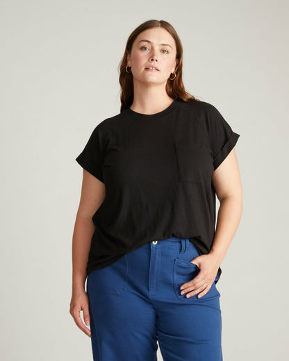 Light-As-Air Boy Tee - Black | Universal Standard