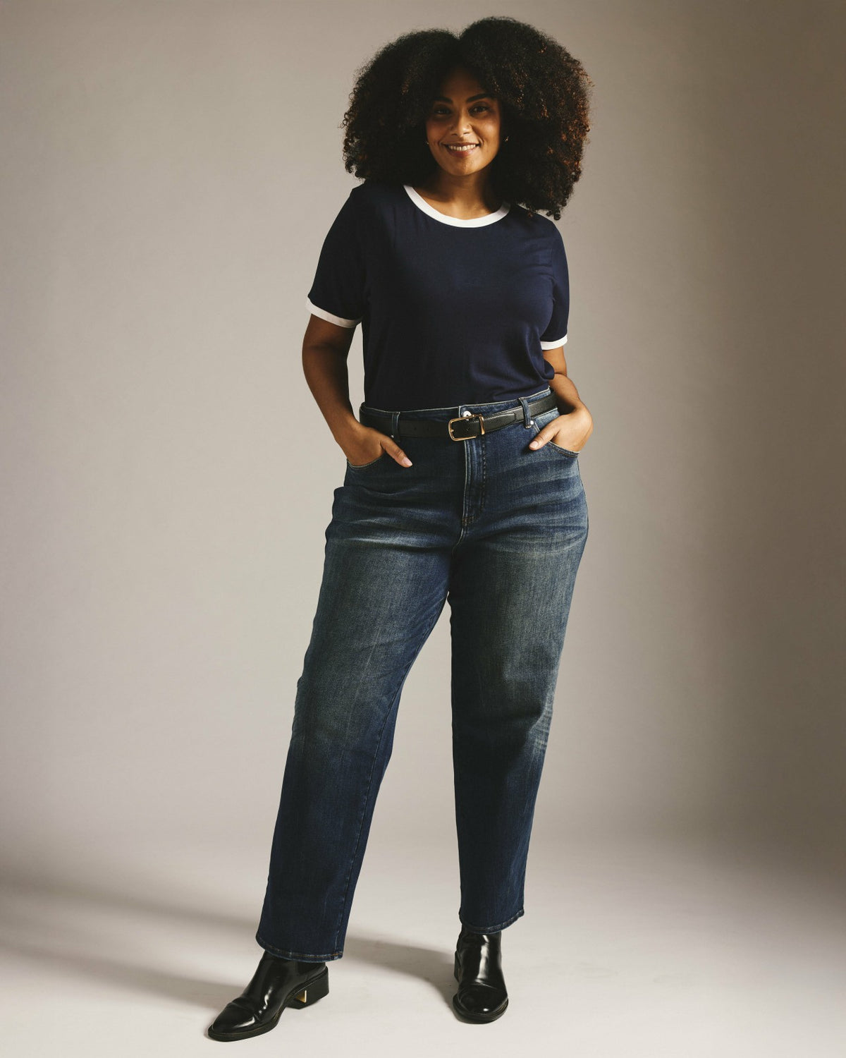 Tee Rex - Navy/White Trim | Universal Standard