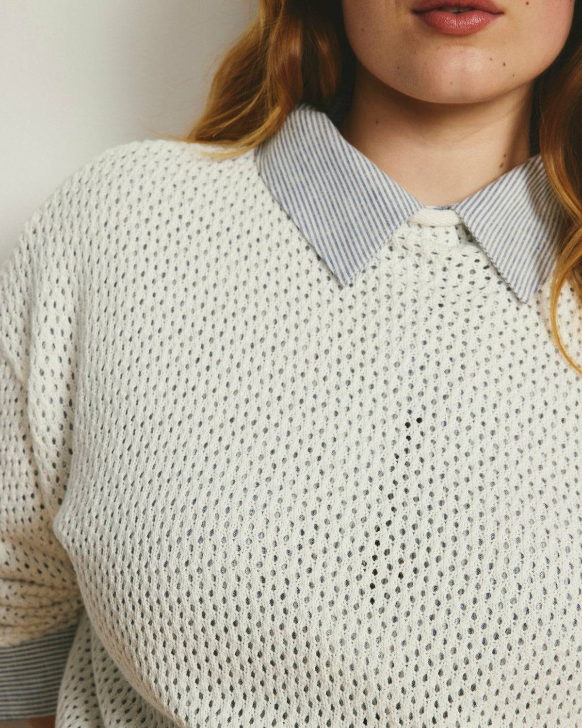 Positano Pointelle Mock Neck Sweater - White | Universal Standard