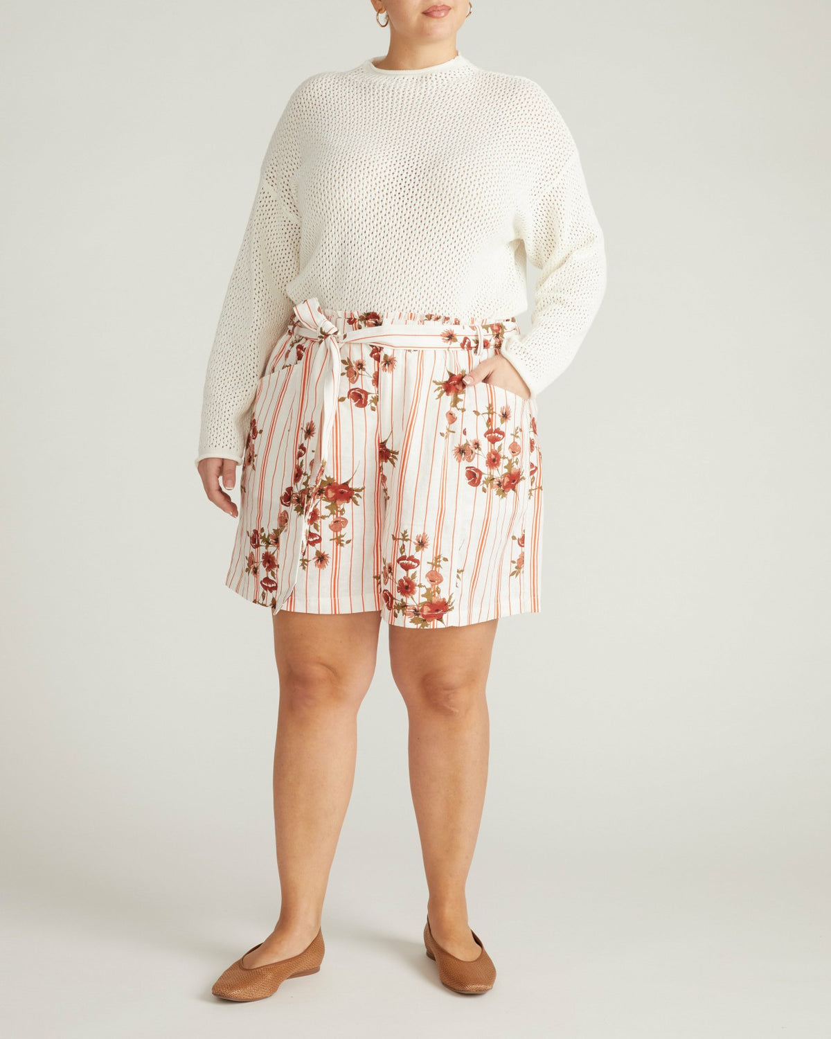Positano Pointelle Mock Neck Sweater - White | Universal Standard