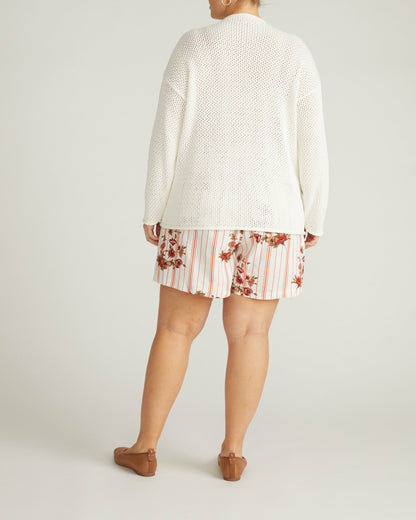 Positano Pointelle Mock Neck Sweater - White | Universal Standard