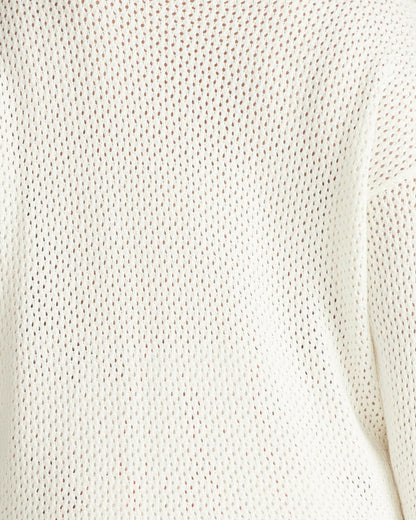 Positano Pointelle Mock Neck Sweater - White | Universal Standard