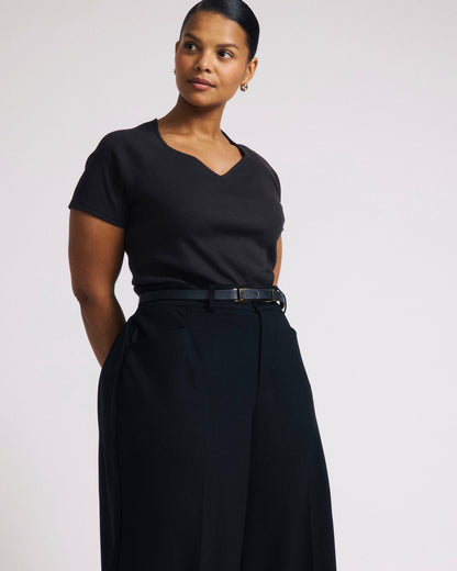 Carey Ribbed Sweetheart Tee - Espresso | Universal Standard
