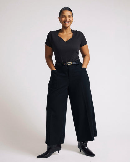 Carey Ribbed Sweetheart Tee - Espresso | Universal Standard